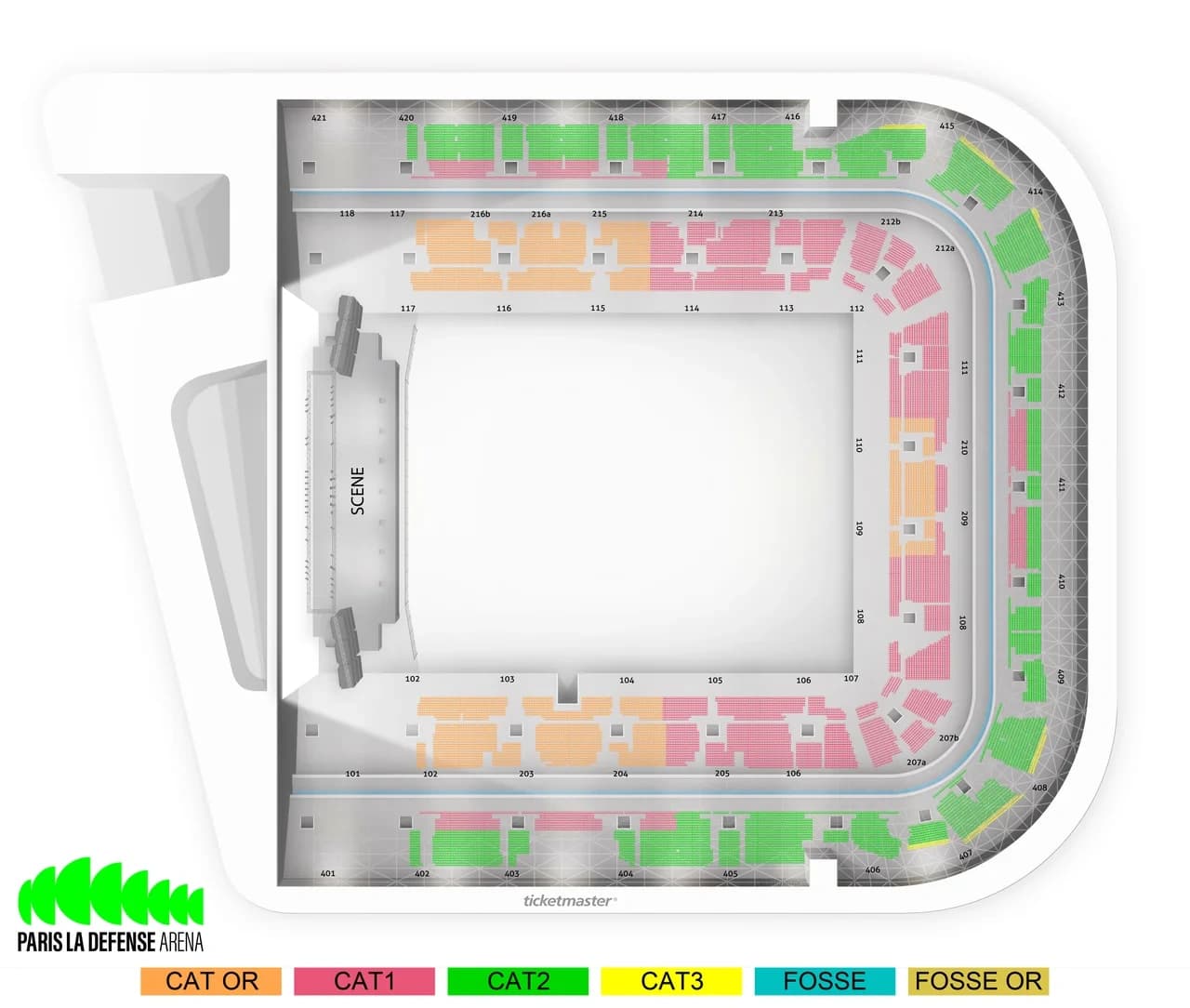 Plan de La Défense Arena - C\u00e9line Dion